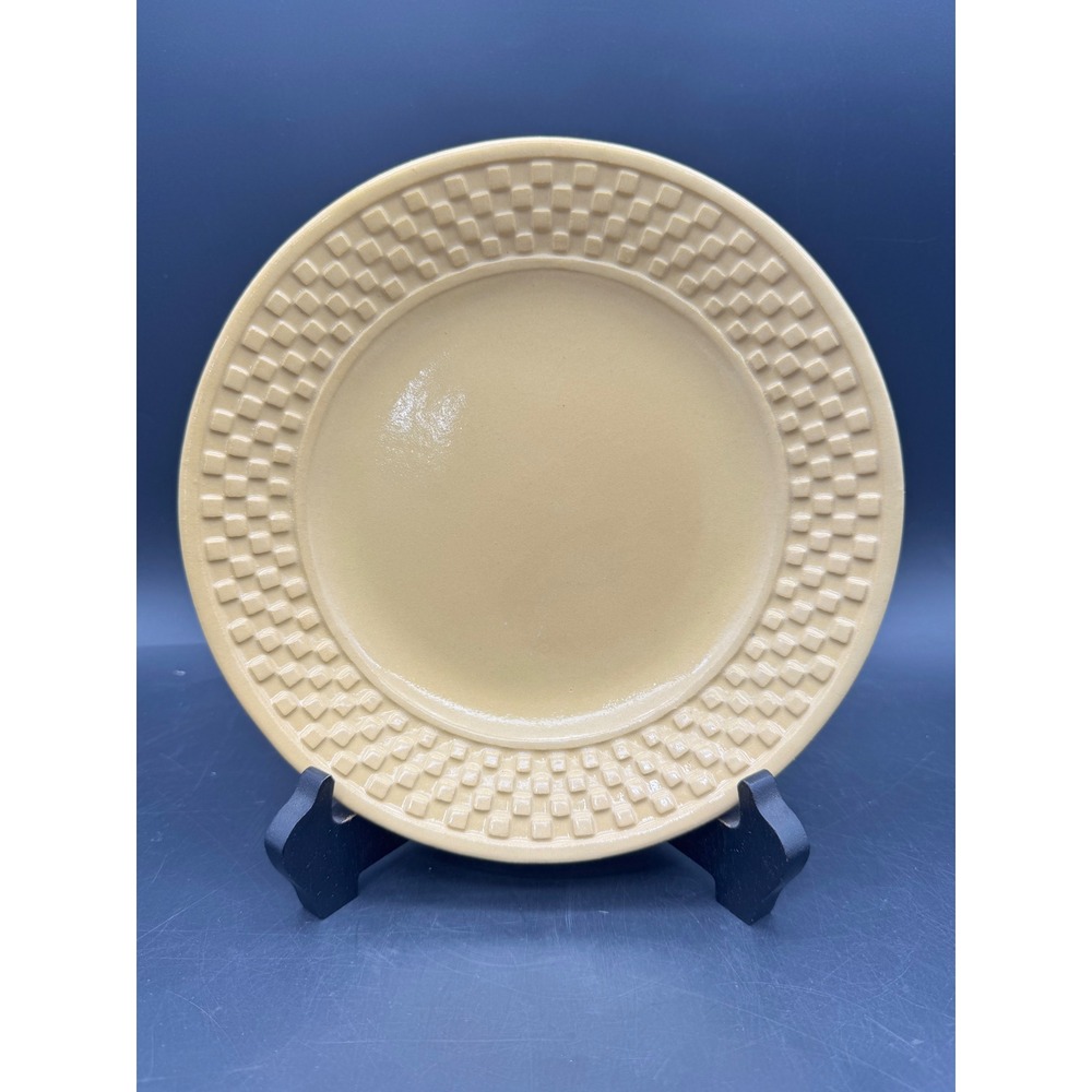 Fioriware Handmade Stoneware Salad Plate 8.5" Yellow Textured Zanesville Ohio